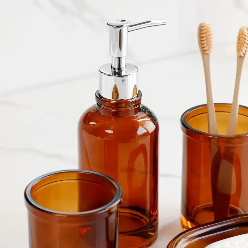 Glass Apothecary 4 Piece Bathroom Set