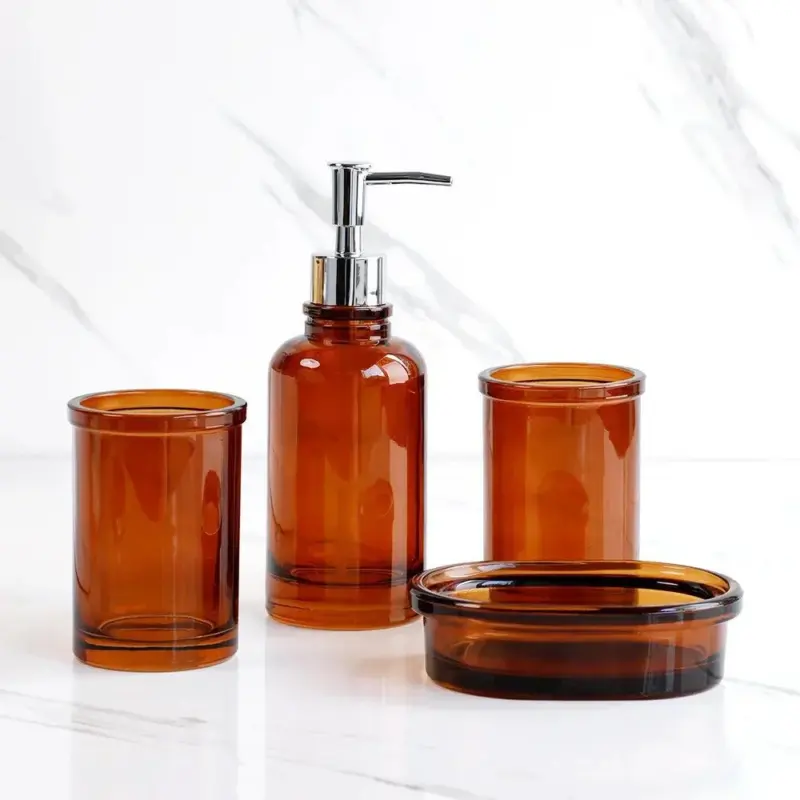 Glass Apothecary 4 Piece Bathroom Set