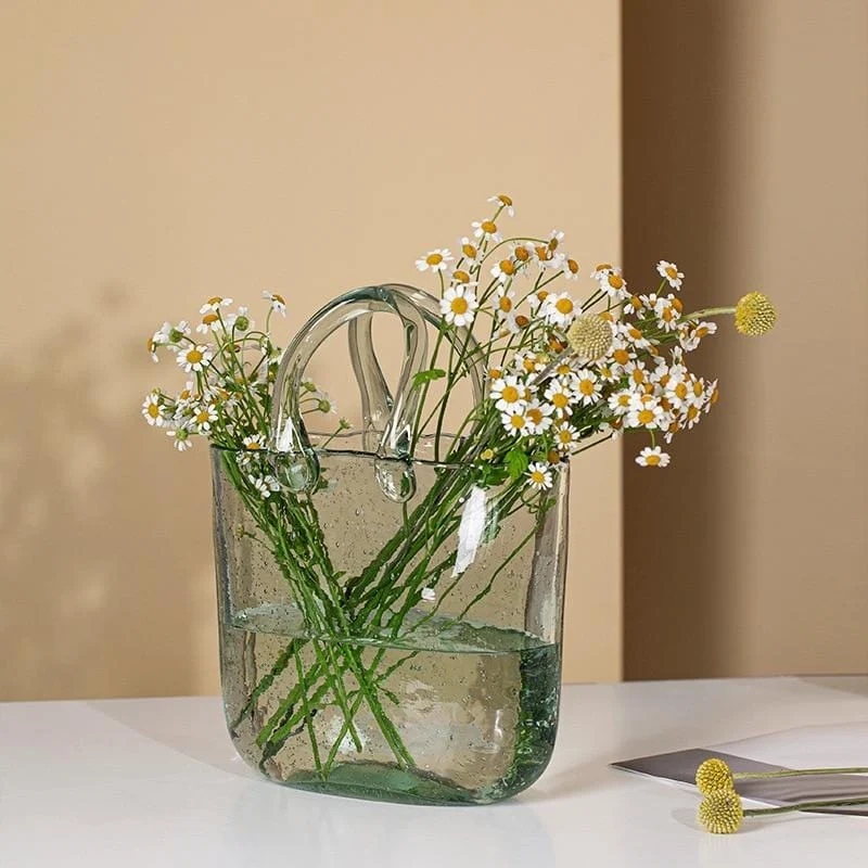 Glass Basket Vase -  - #tag1#