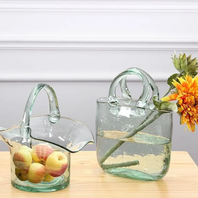 Glass Basket Vase -  - #tag1#