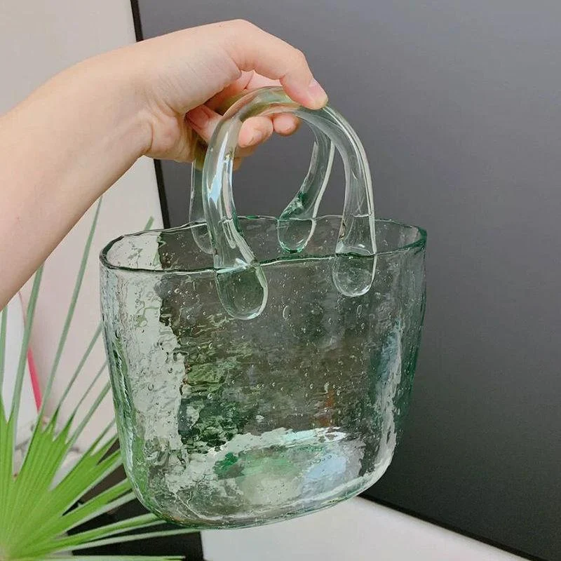 Glass Basket Vase -  - #tag1#