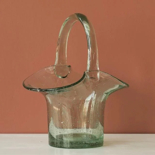 Glass Basket Vase -  - #tag1#