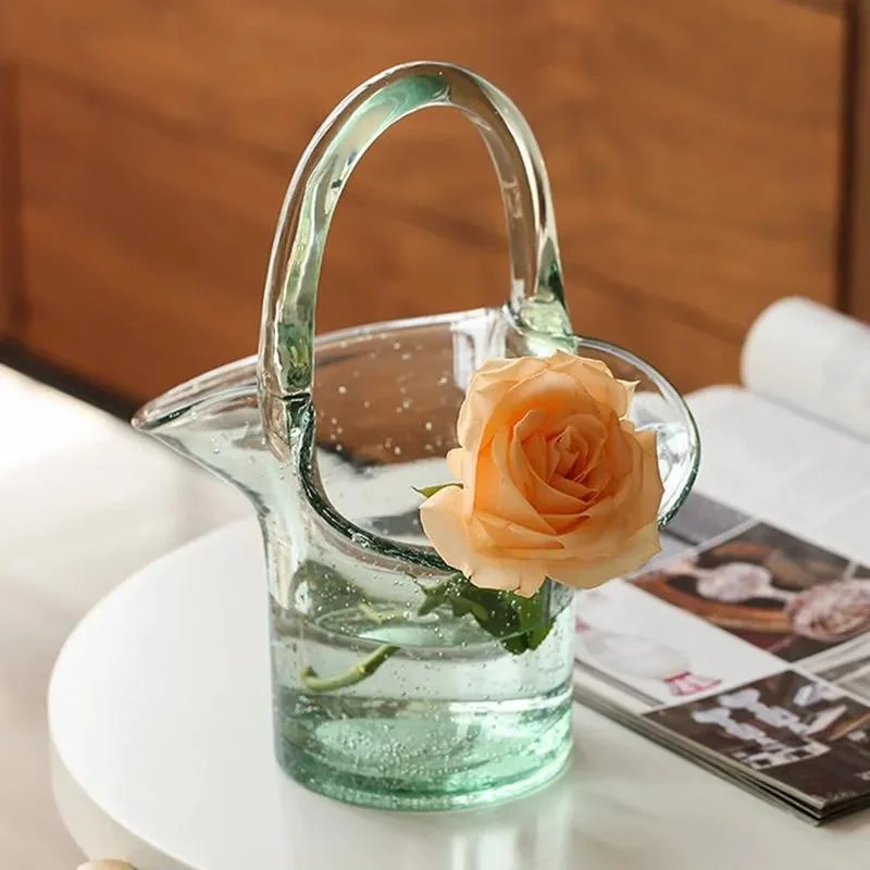 Glass Basket Vase -  - #tag1#