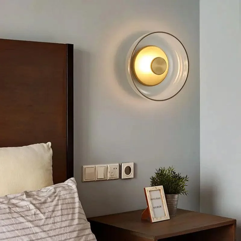 Glass Bowl Bedroom Bedside Lamp Wall Lamp -  - #tag1#