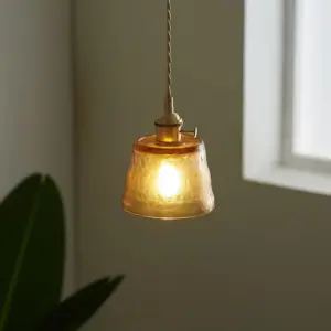Homeko Simple Cup Glass Pendant Lamp For Living Room