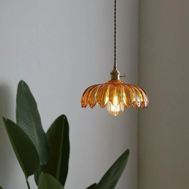 Glass Flower Ceiling Lamp Industrial Pendant Light -  - #tag1#