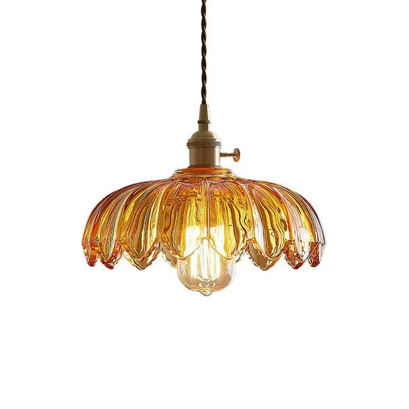 Glass Flower Ceiling Lamp Industrial Pendant Light -  - #tag1#