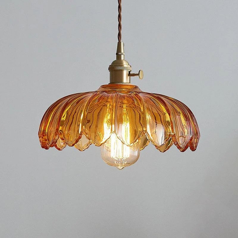 Glass Flower Ceiling Lamp Industrial Pendant Light -  - #tag1#