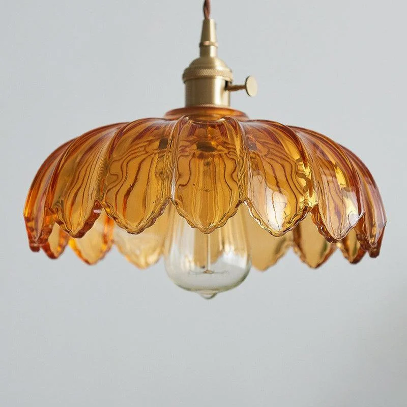 Glass Flower Ceiling Lamp Industrial Pendant Light -  - #tag1#