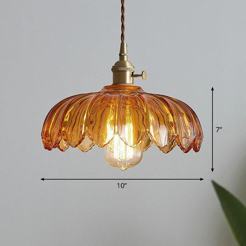 Glass Flower Ceiling Lamp Industrial Pendant Light -  - #tag1#