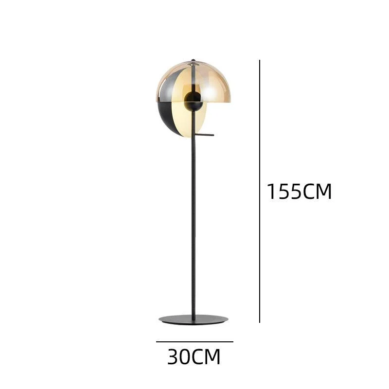Glass Half Dome Floor Lamp -