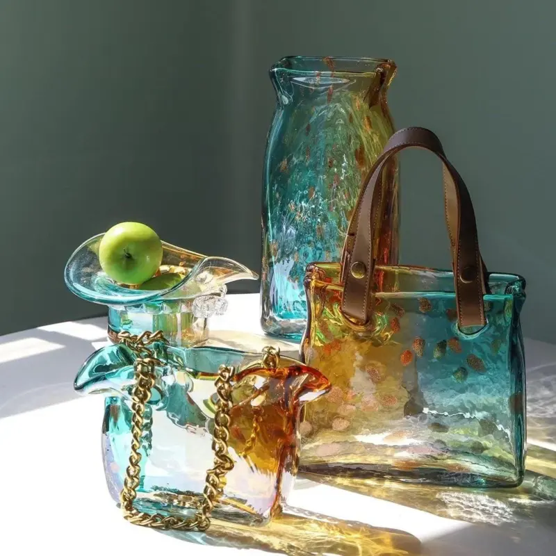Glass Hand Bag Vase