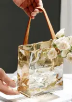 Glass Hand Bag Vase