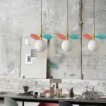 Glass Lampshade Chandelier Personality Art PVC Pendant Lamp tag1