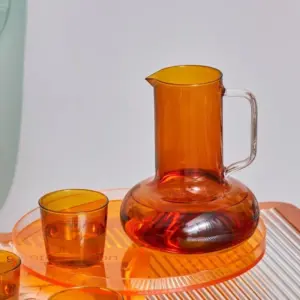 Glass Pitcher With Tumblers