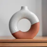 Glazed Ceramic Donut Vase
