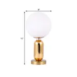 GloBelle Modern glass spherical lamp with gold metal base tag1