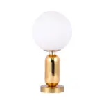 GloBelle Modern glass spherical lamp with gold metal base tag1