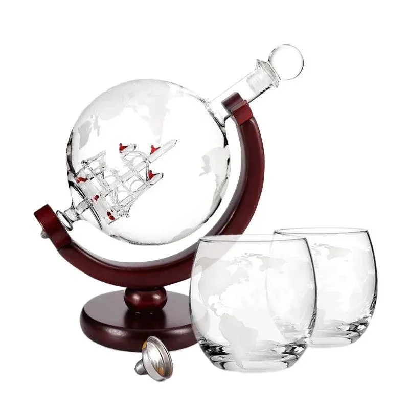Globe Decanter & Whisky Glasses Set -  - #tag1#