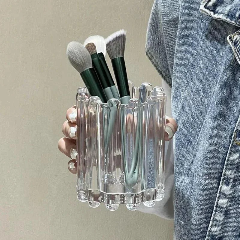 Glossy Wavy Striped Edge Makeup Brush Holder -  - #tag1#