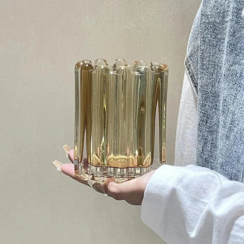 Glossy Wavy Striped Edge Makeup Brush Holder -  - #tag1#