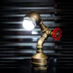 GlowBot Unique Steampunk Robot Lamp with Brass Construction tag1