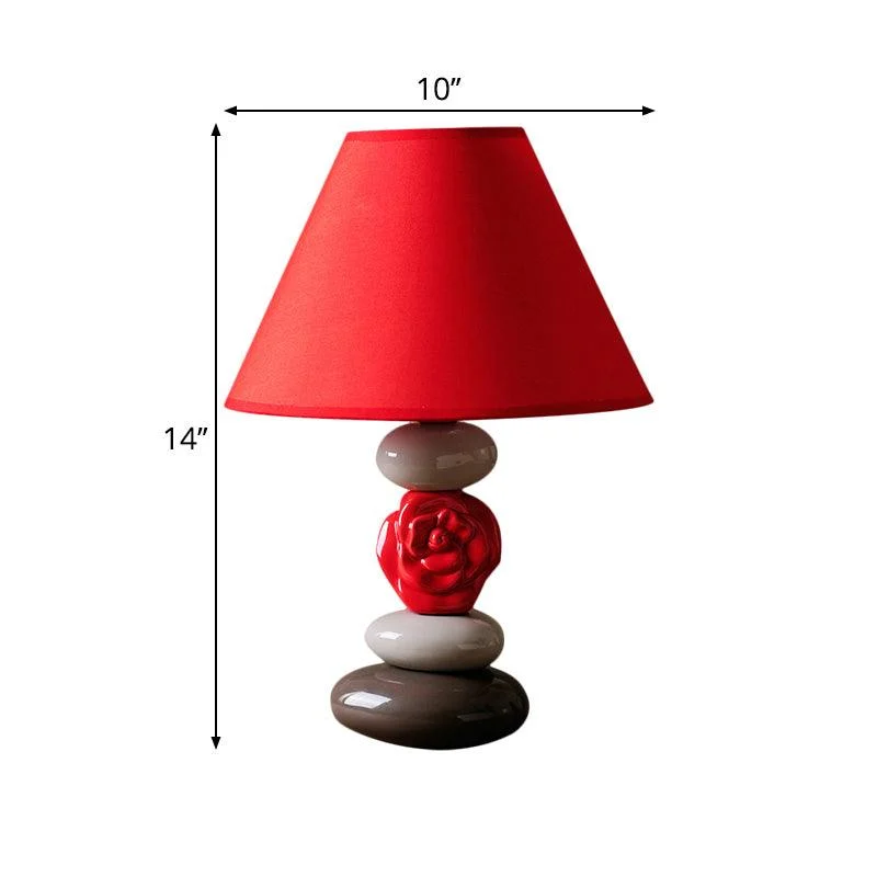 GlowCasa - Table Lamp with Conical Fabric Shade -  - #tag1#
