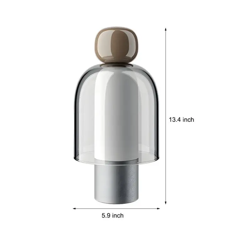 GlowFlow Glass Rechargeable Table Lamp with LED Dimmer tag1