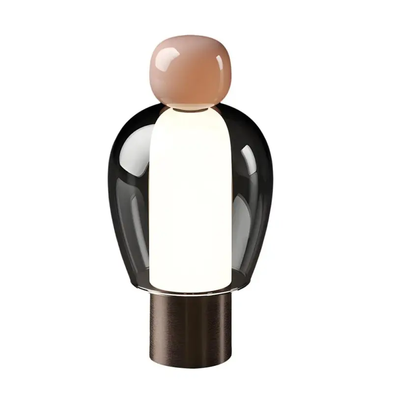GlowFlow Glass Rechargeable Table Lamp with LED Dimmer tag1