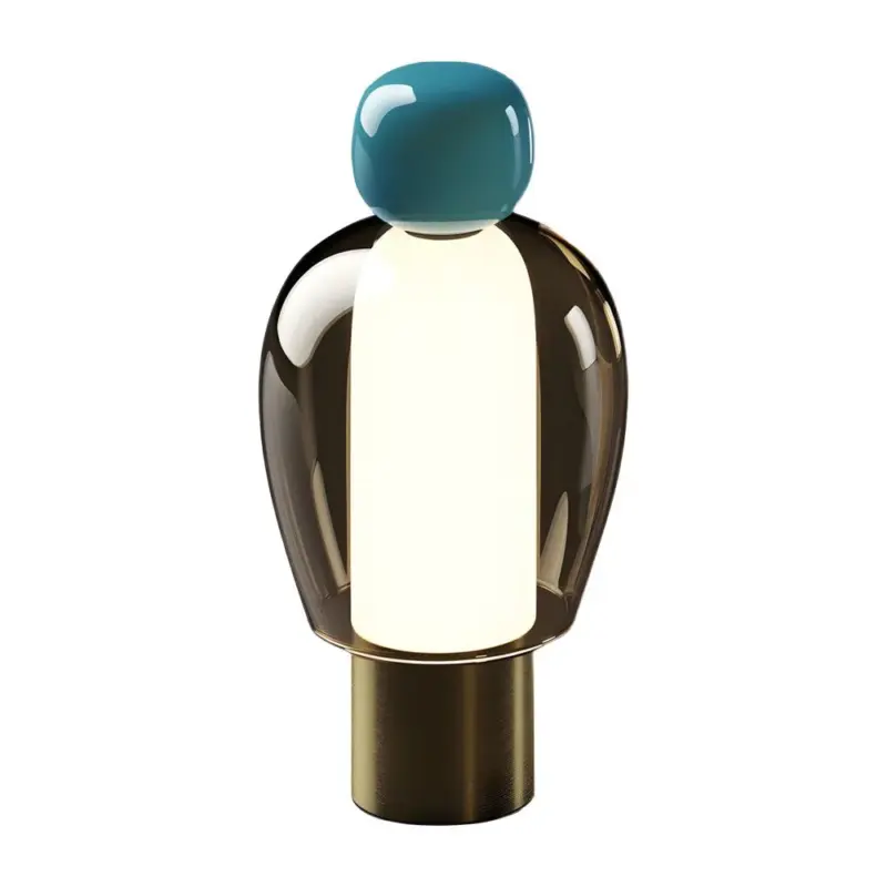 GlowFlow Glass Rechargeable Table Lamp with LED Dimmer tag1