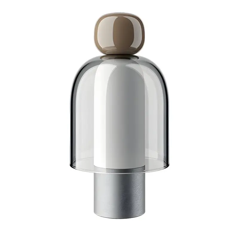 GlowFlow Glass Rechargeable Table Lamp with LED Dimmer tag1