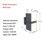GlowGuard Modern LED wall light for outdoors