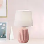 GlowLite Table lamp with conical fabric shade tag1