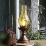 GlowThijs Retro Bedside Lamp with Craykle Glass Lampshade tag1