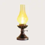 GlowThijs Retro Bedside Lamp with Craykle Glass Lampshade tag1