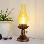 GlowThijs Retro Bedside Lamp with Craykle Glass Lampshade tag1