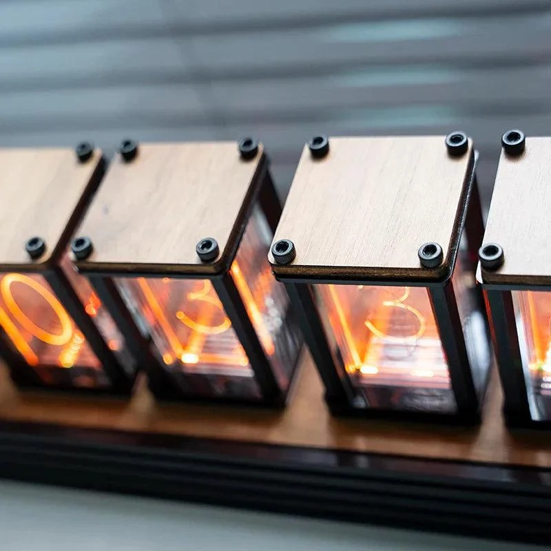 Glow Nixie Tube Wood Digital Clock -