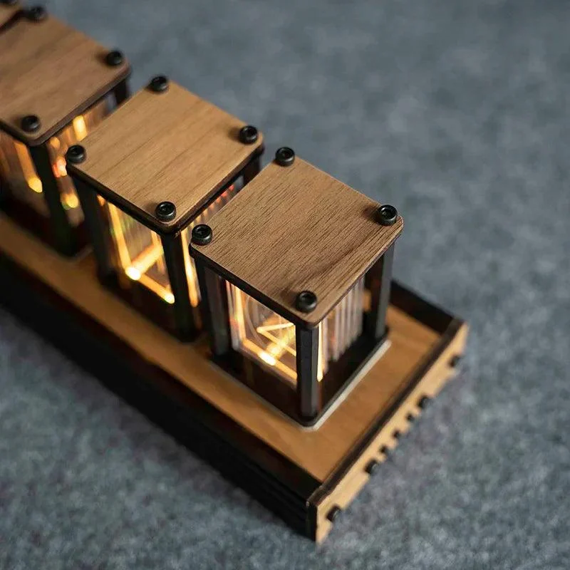 Glow Nixie Tube Wood Digital Clock -