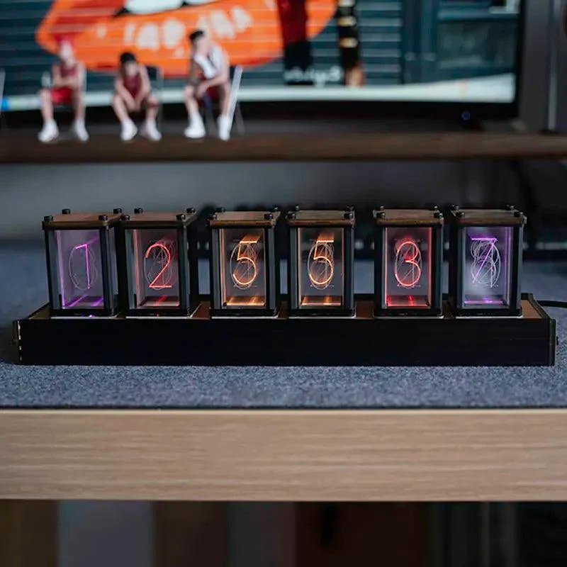 Glow Nixie Tube Wood Digital Clock -