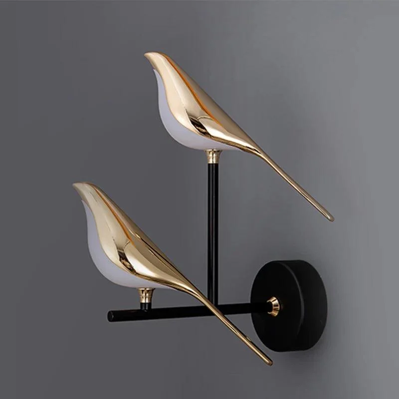 Gold Birds Wall Sconce Light Blackbrdstore 154