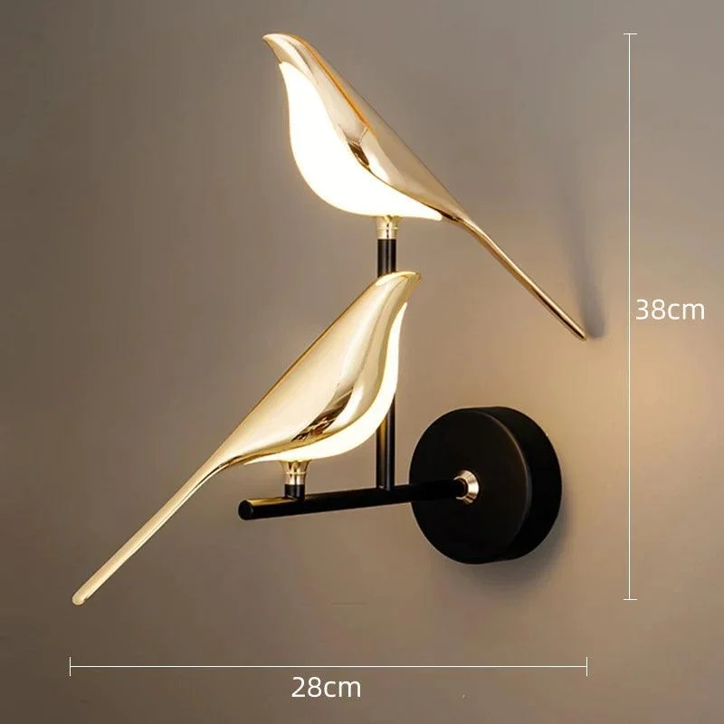 Gold Birds Wall Sconce Light Blackbrdstore 554