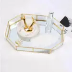 Gold Plated Glass Tray Decorfaure