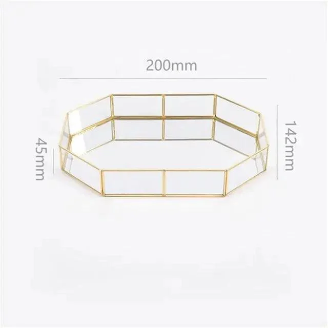 Gold Plated Glass Tray Decorfaure 1685701537