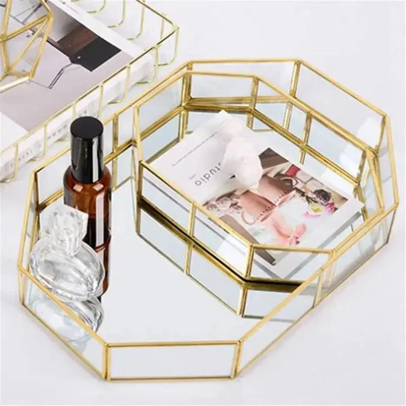 Gold Plated Glass Tray Decorfaure 1685701591