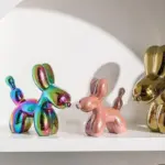 Gold Plated Ceramic Balloon Dog Modern Art