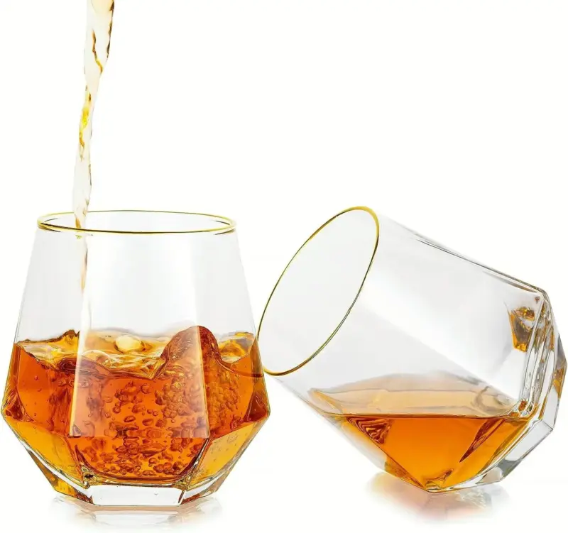Gold RimmedDiamond ShapedGlassSet Homeko4
