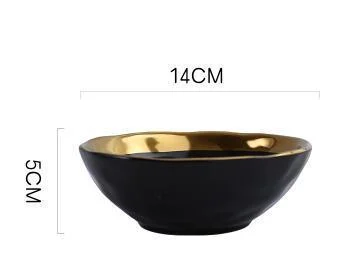 Gold Inlay Ceramic Soup Bowl - Homeko