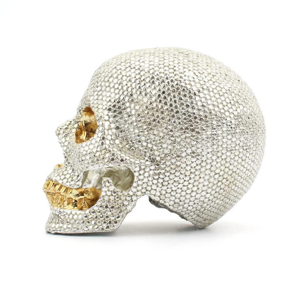 Gold And Silver Beads Skull Home Decoration -  - #tag1#