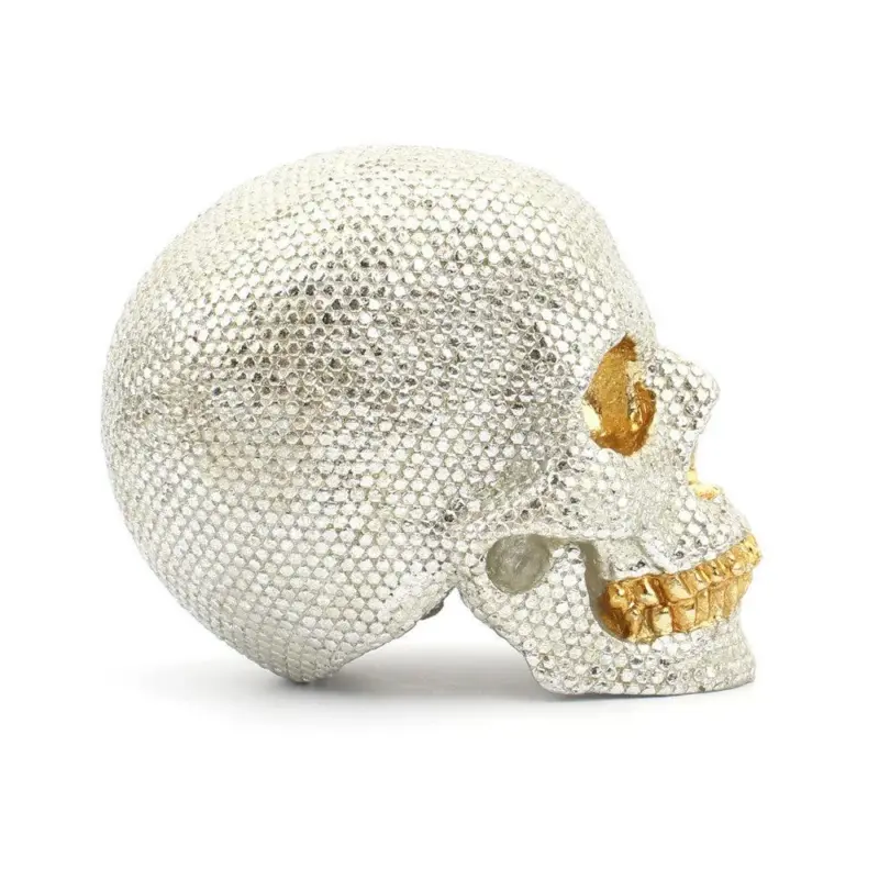 Gold And Silver Beads Skull Home Decoration tag1