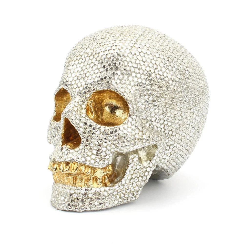 Gold And Silver Beads Skull Home Decoration -  - #tag1#